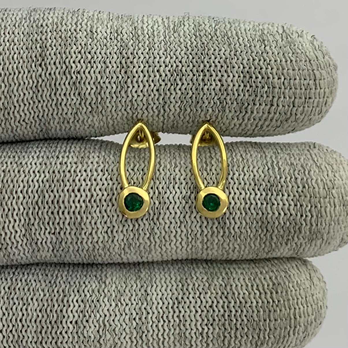 18K Gold Plated Long Gemstone Drop Earrings, Trendy Modern Look TGE1035 EM-1290